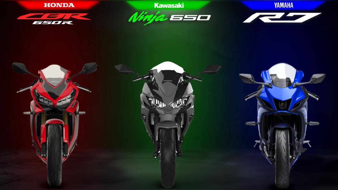 Honda CBR 650R vs Kawasaki NINJA 650 vs Yamaha R7