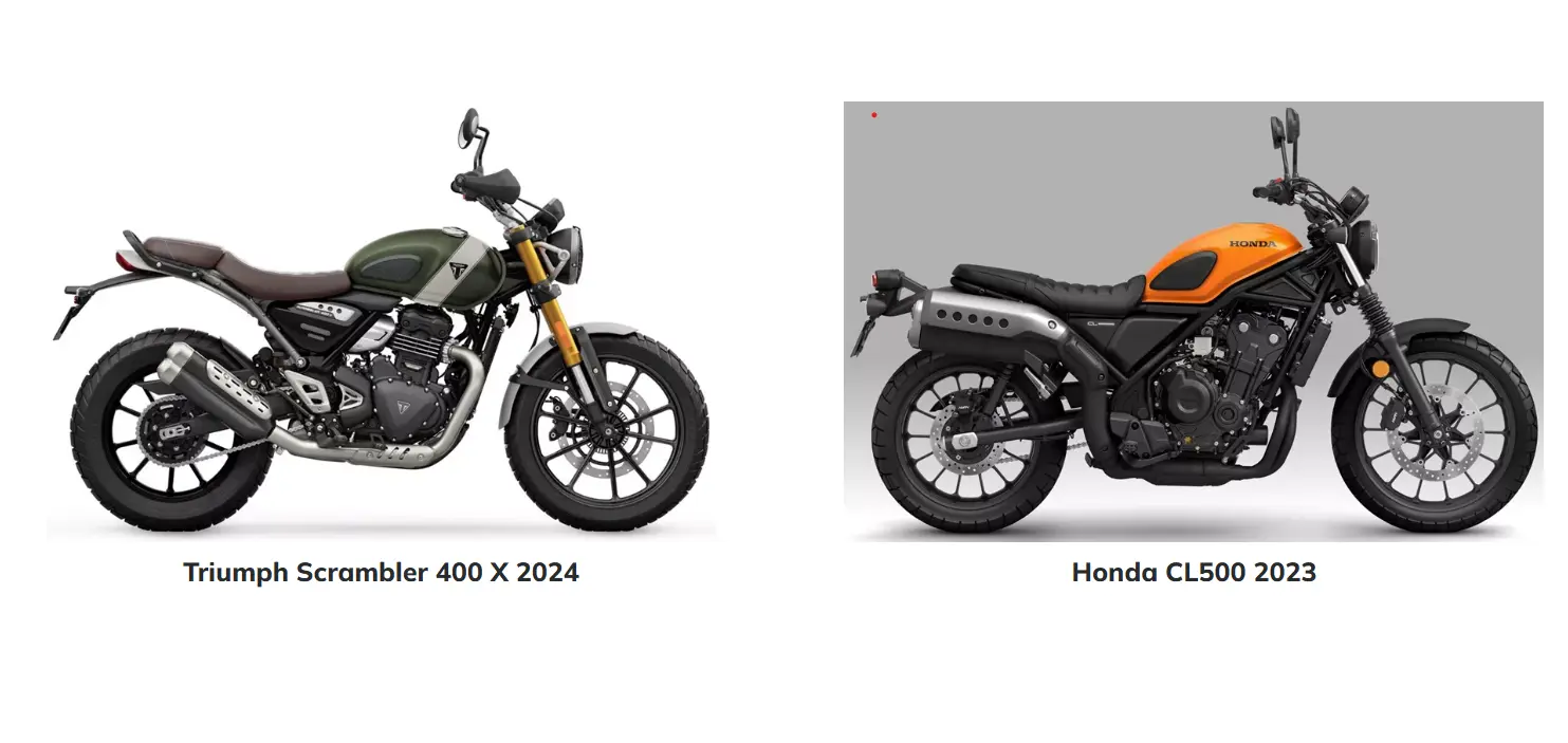 Triumph Scrambler 400 X 2024 ve Honda CL500 2023 karşılaştırma