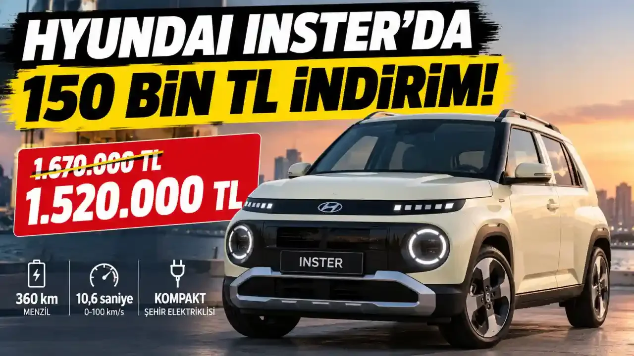 Hyundai INSTER’da 150 Bin TL İndirim: Fiyatı 1.520.000 TL’ye Düştü