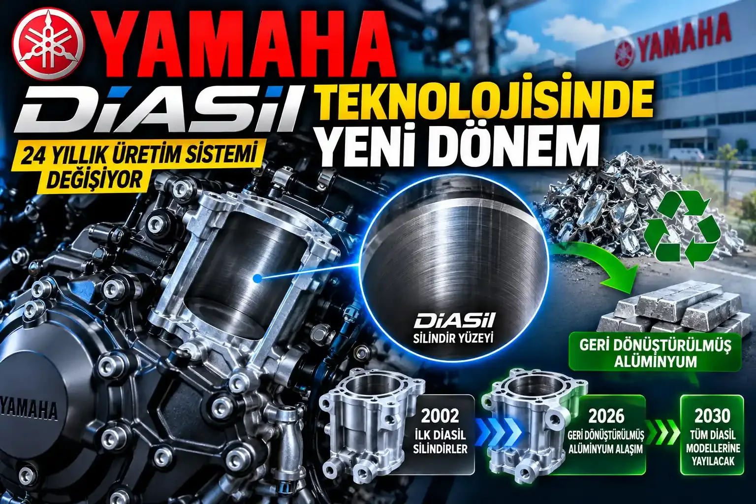 Yamaha Motorlarında 24 Yıllık Değişim: DiASil Silindirlerde Yeni Dönem Başlıyor