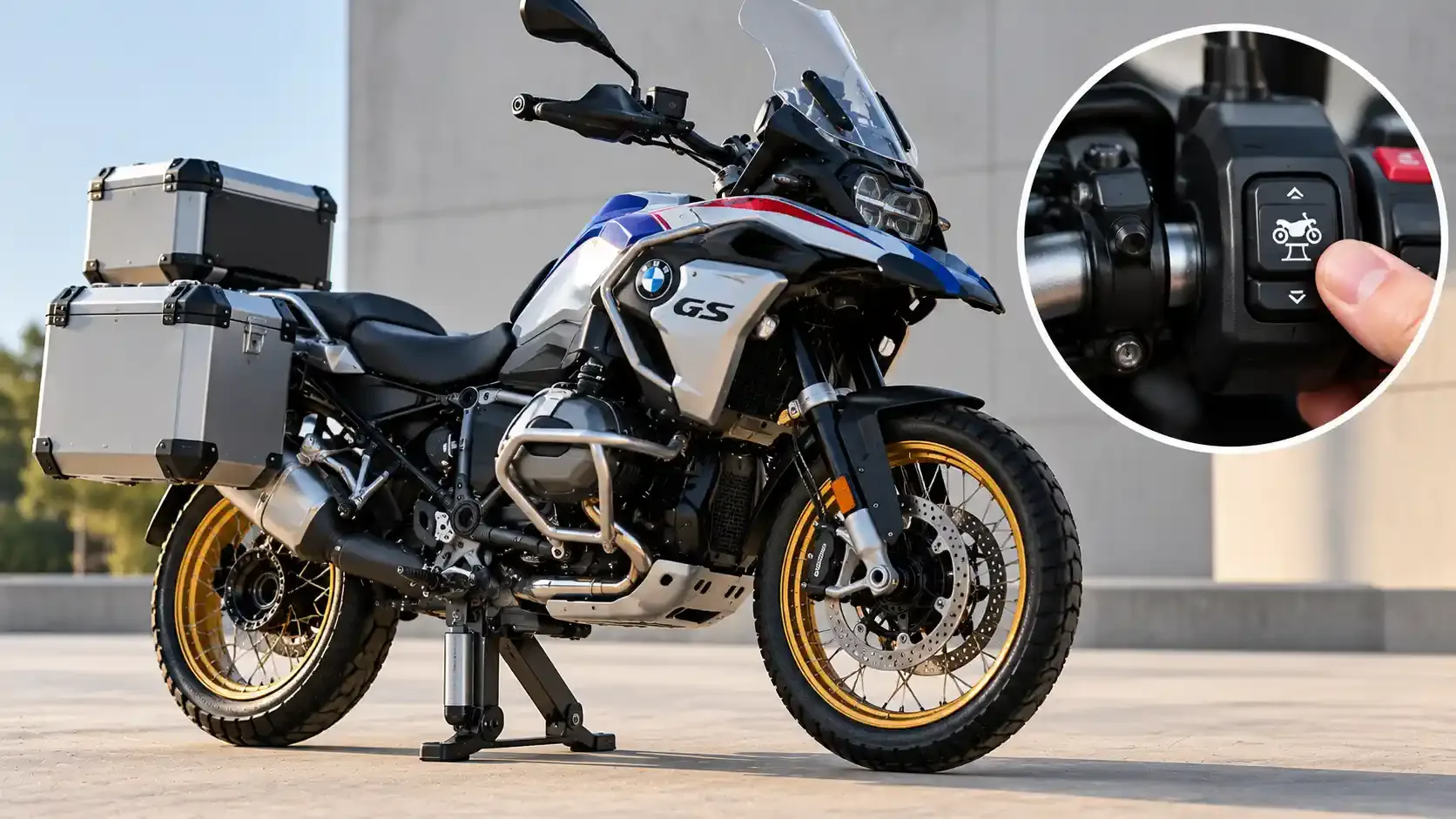 Motosikletlere Elektrikli Park Ayağı Geliyor! Tek Düğmeyle Motosikleti Kaldırıyor