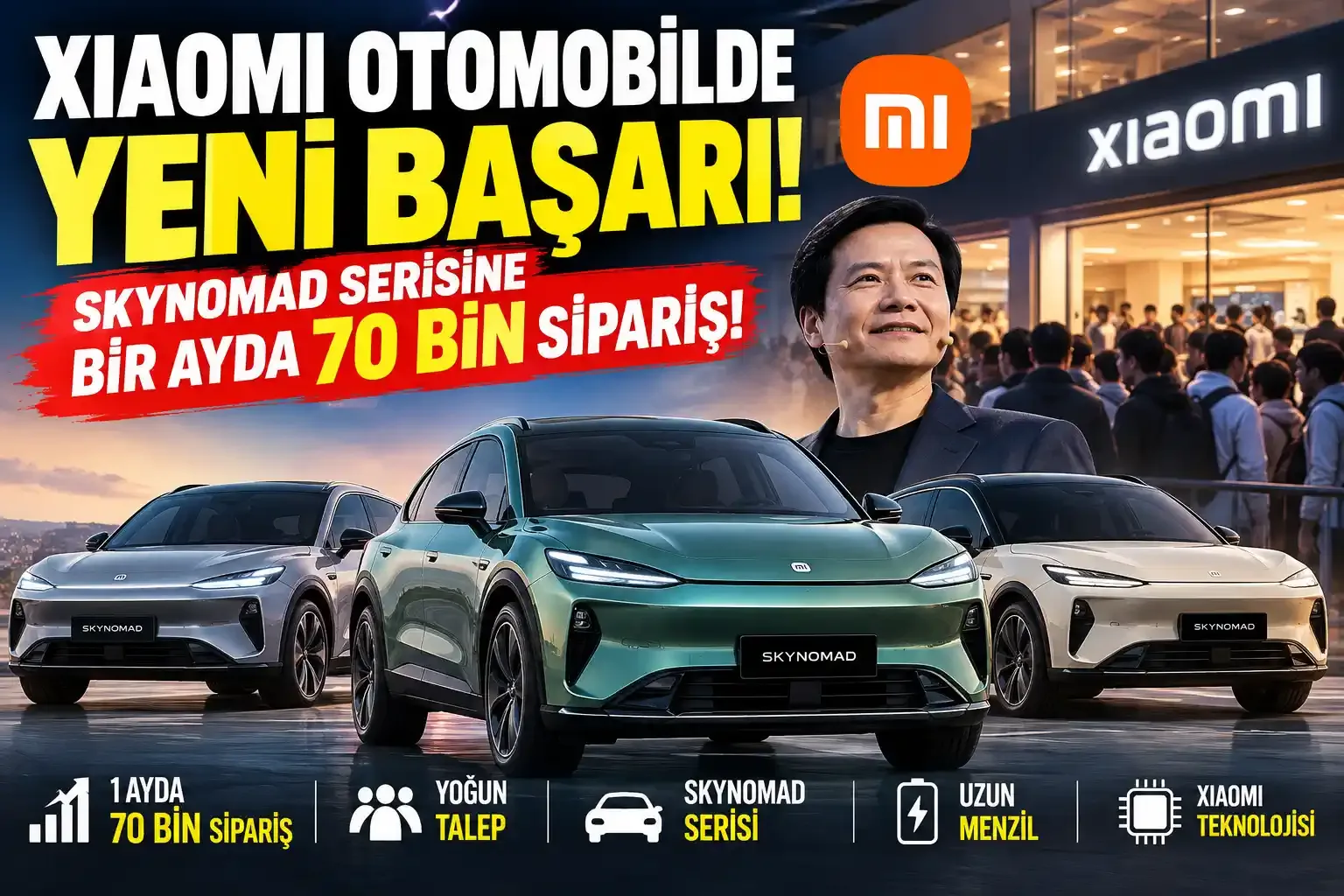 Xiaomi Otomobilde Yeni Başarı: Skynomad Serisine Bir Ayda 70 Bin Sipariş!
