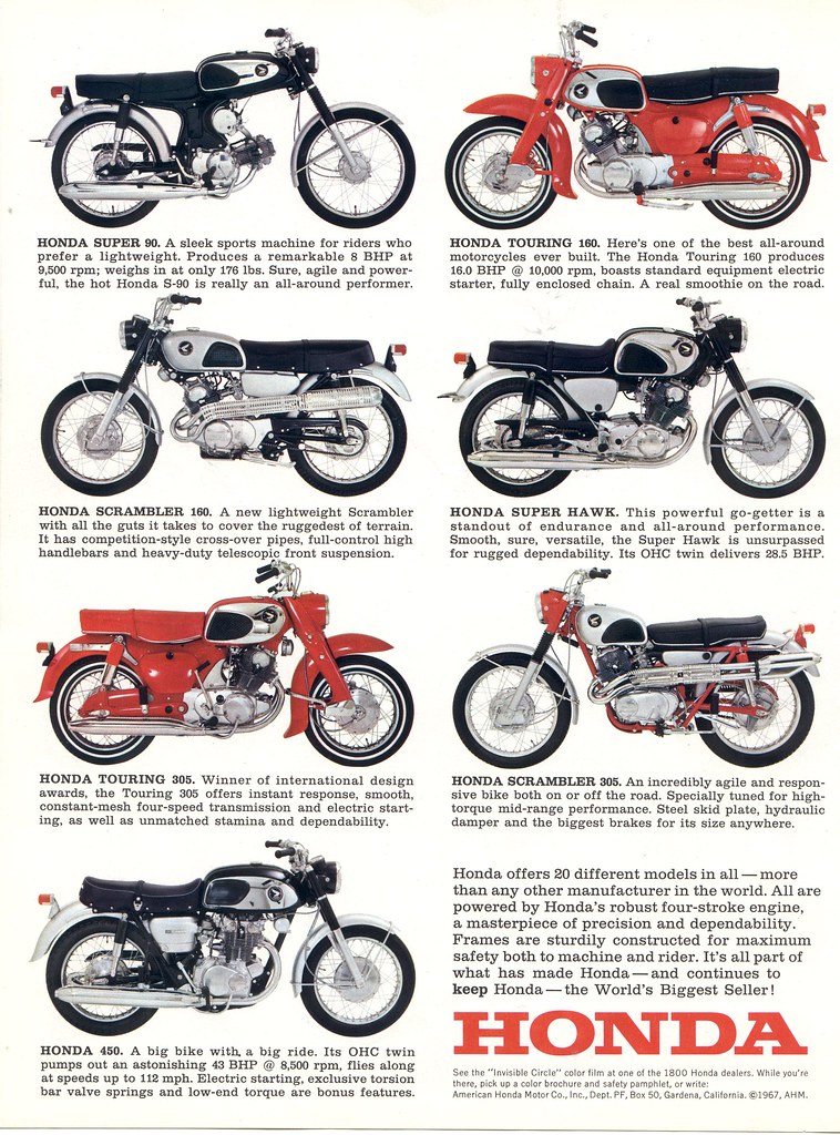 1967 honda motorbikes