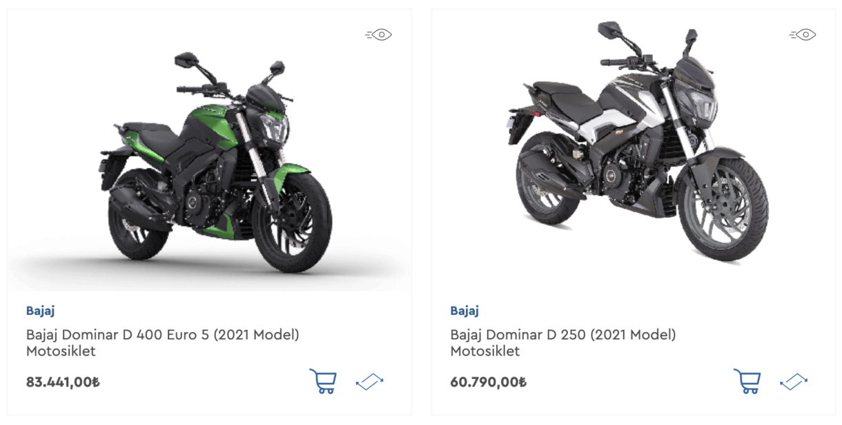 Bajaj Motosiklet Fiyatları, Şubat 2022