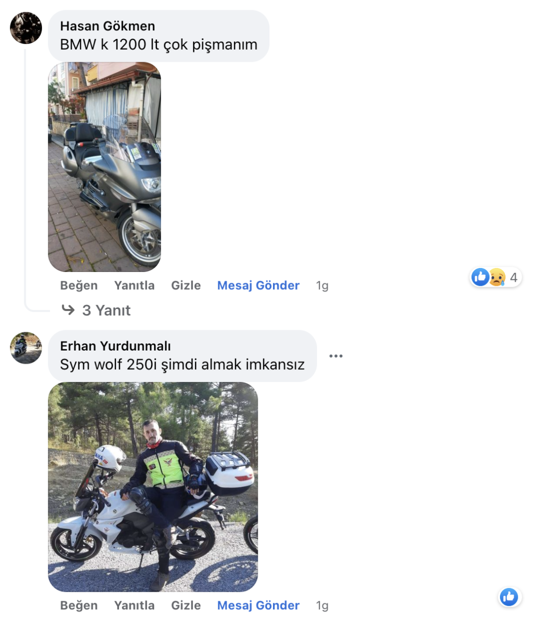 Sattığınıza pişman olduğunuz motosiklet oldu mu?