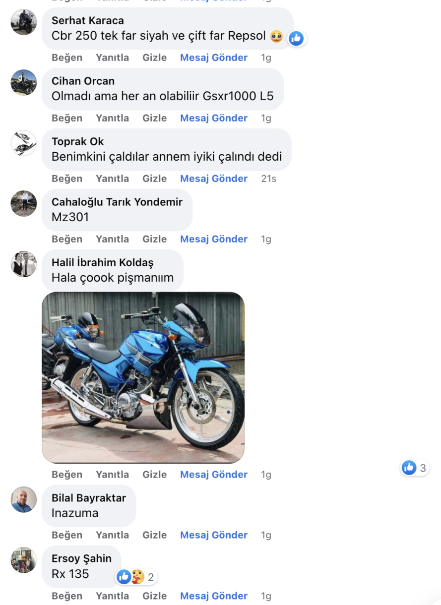 Sattığınıza pişman olduğunuz motosiklet oldu mu?