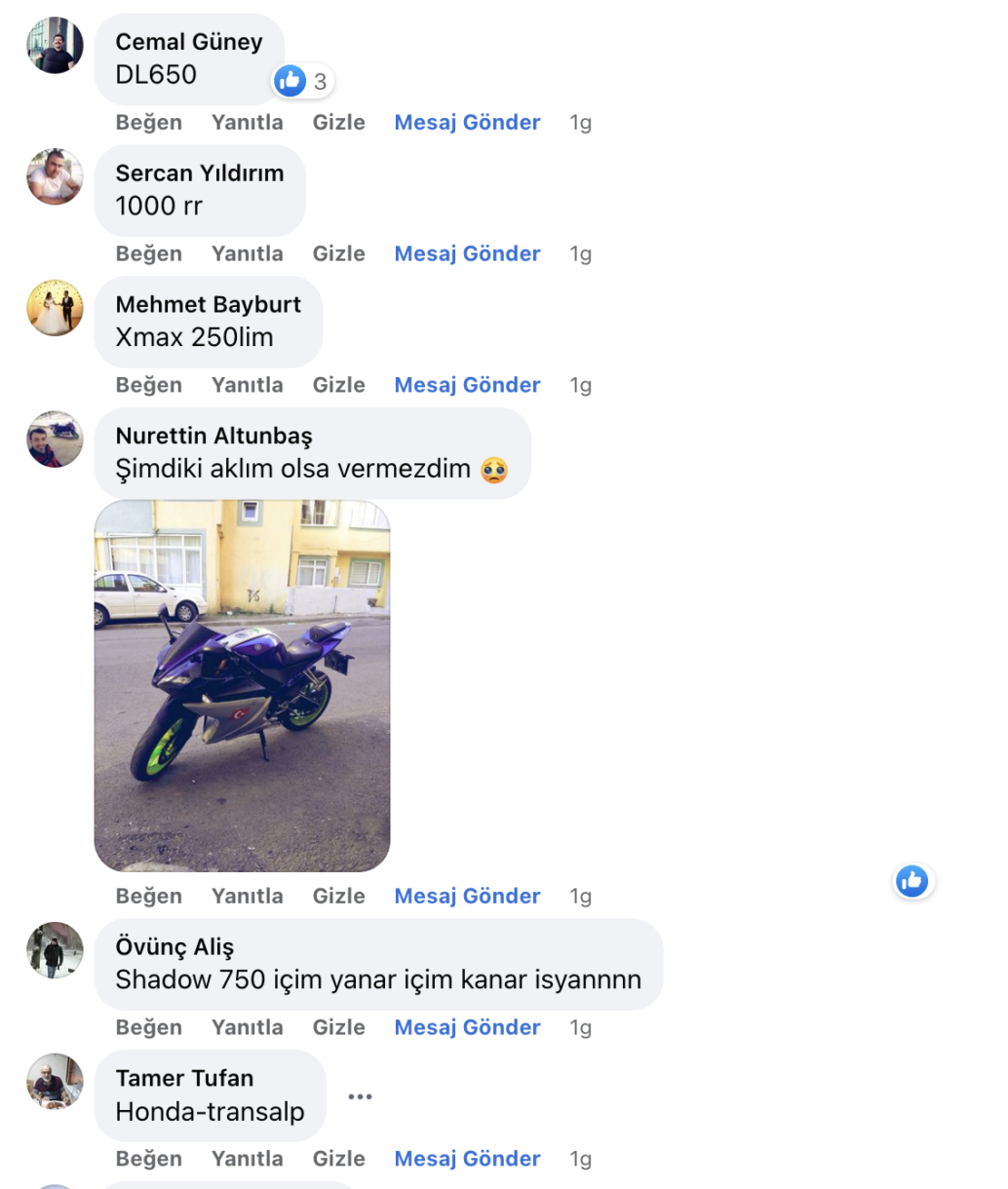 Sattığınıza pişman olduğunuz motosiklet oldu mu?