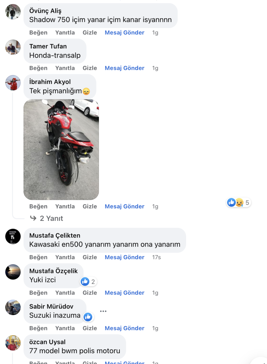 Sattığınıza pişman olduğunuz motosiklet oldu mu?