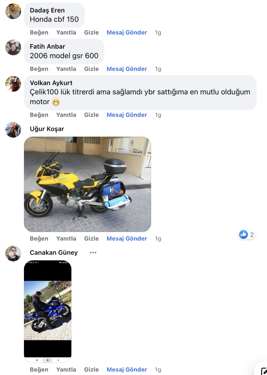 Sattığınıza pişman olduğunuz motosiklet oldu mu?