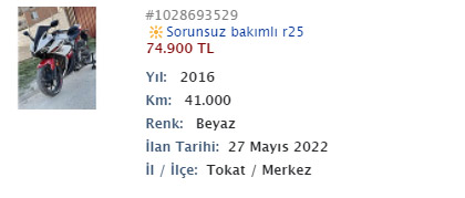 50.000 TL - 80.000 TL Bütçeye göre Süpersport Motosikletler