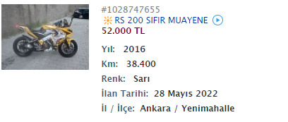 50.000 TL - 80.000 TL Bütçeye göre Süpersport Motosikletler