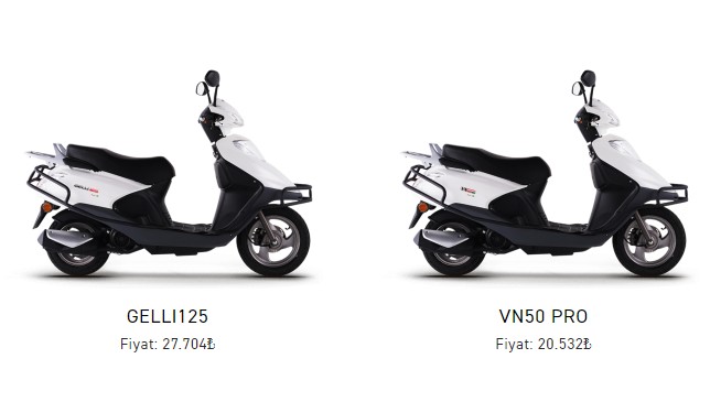 Kuba 2023 Nisan Scooter Fiyatları, gelli 125, vn50