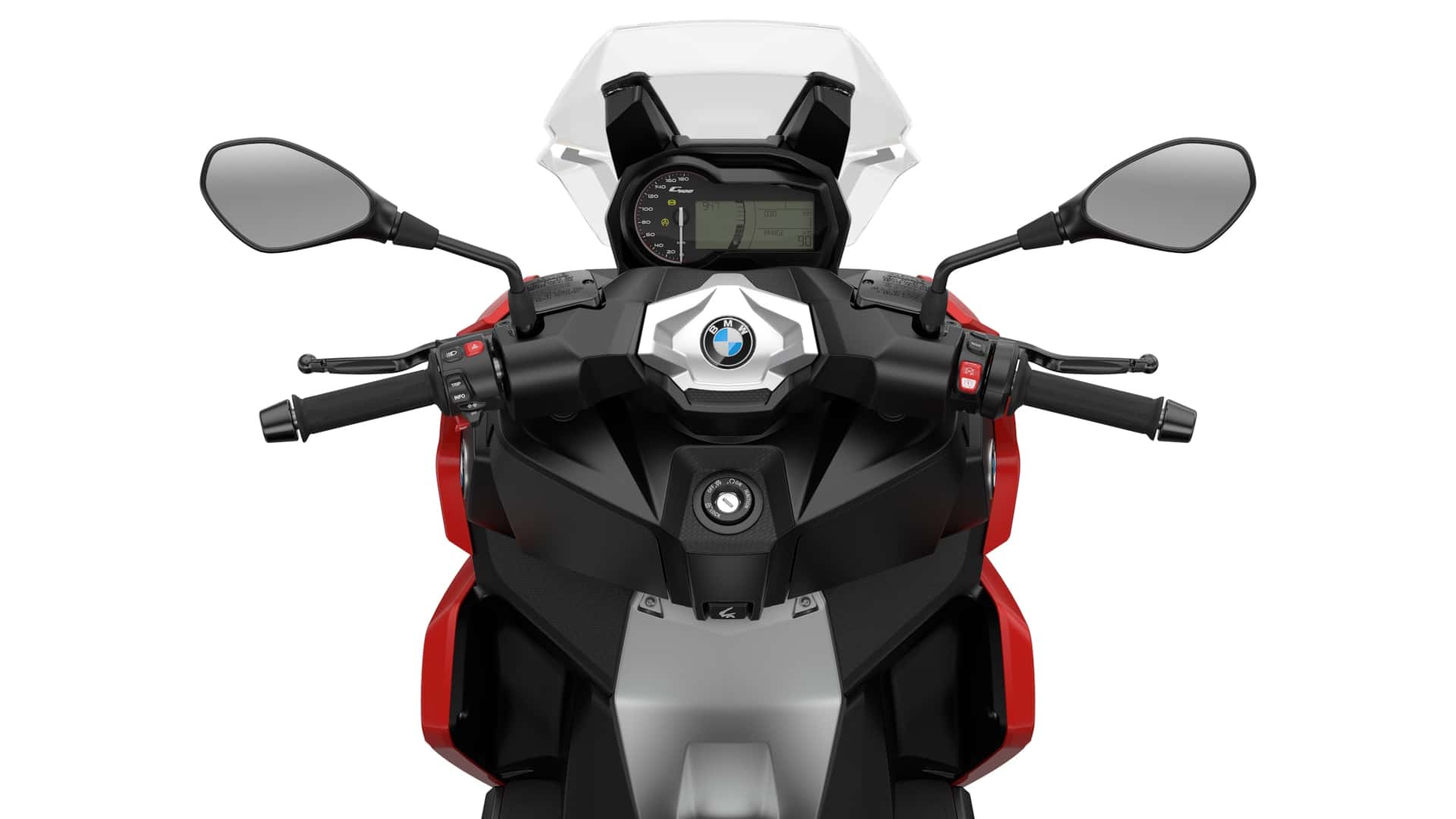 2024 bmw c 400 x red and black cockpit view