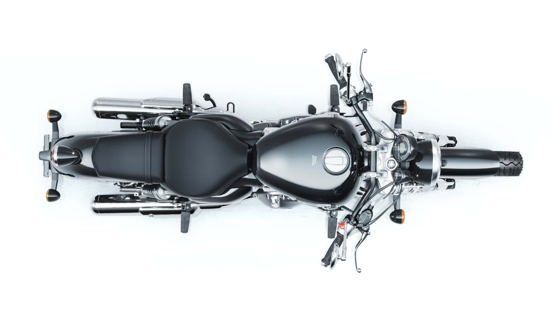 2023 royal enfield super meteor 650 astral black overhead view