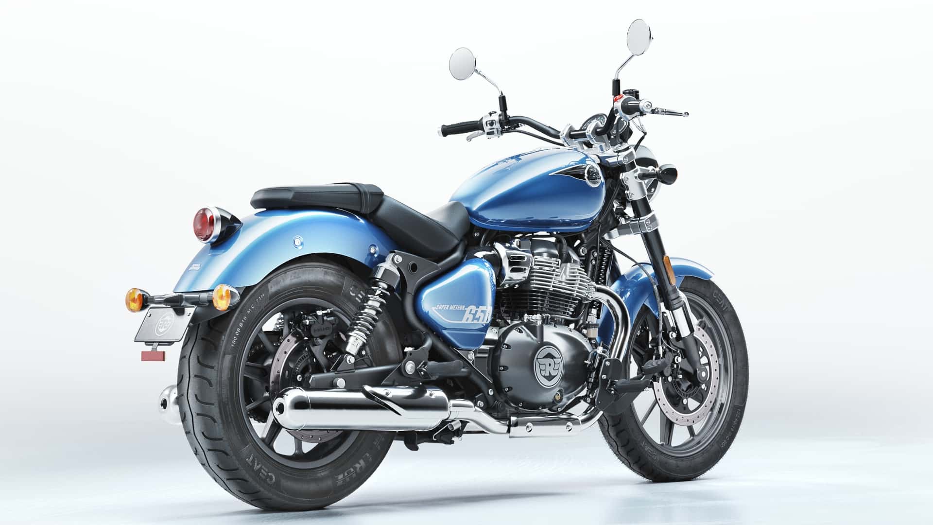 2023 royal enfield super meteor 650 astral blue right angle 2