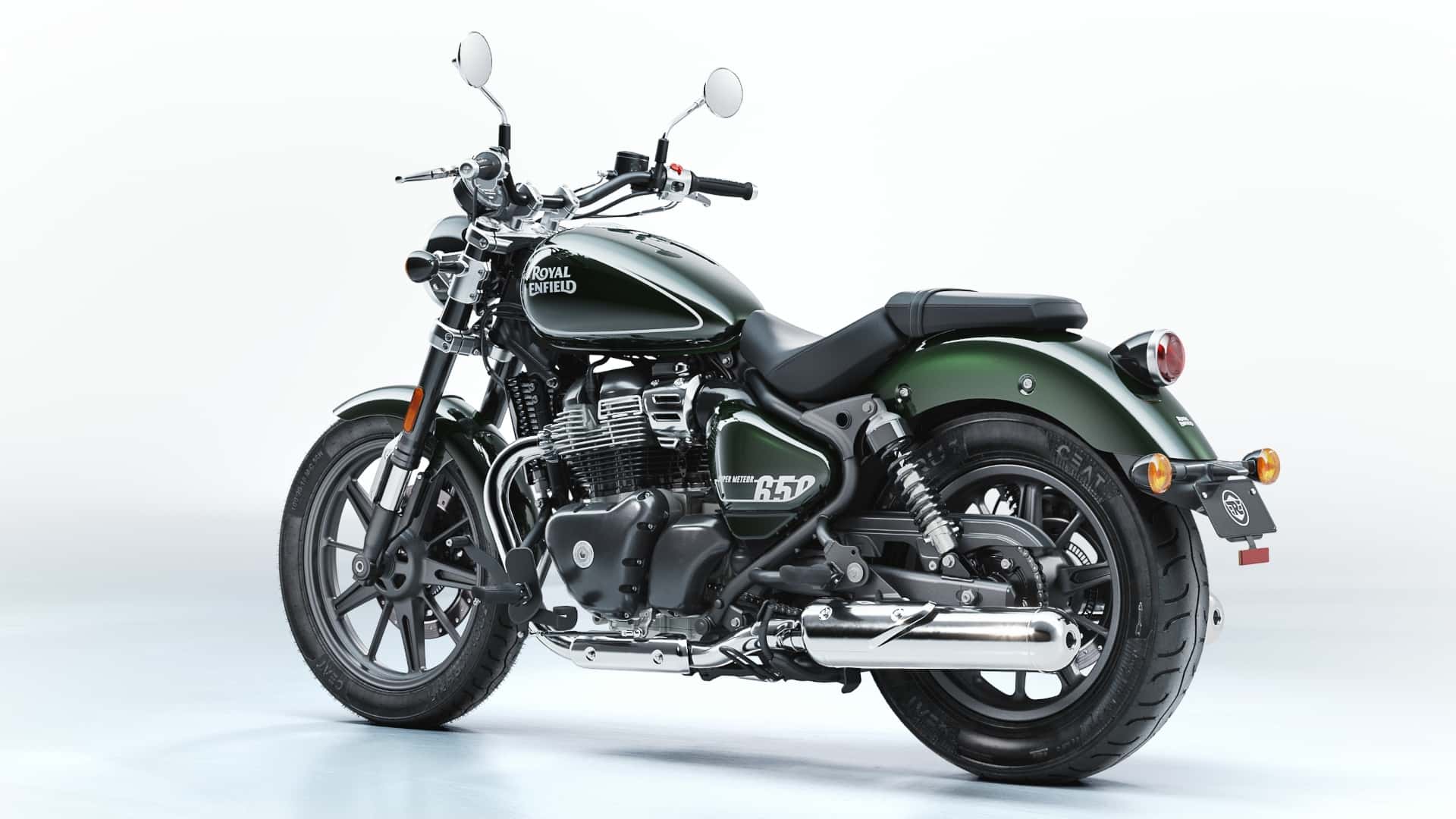 2023 royal enfield super meteor 650 astral green left angle 2