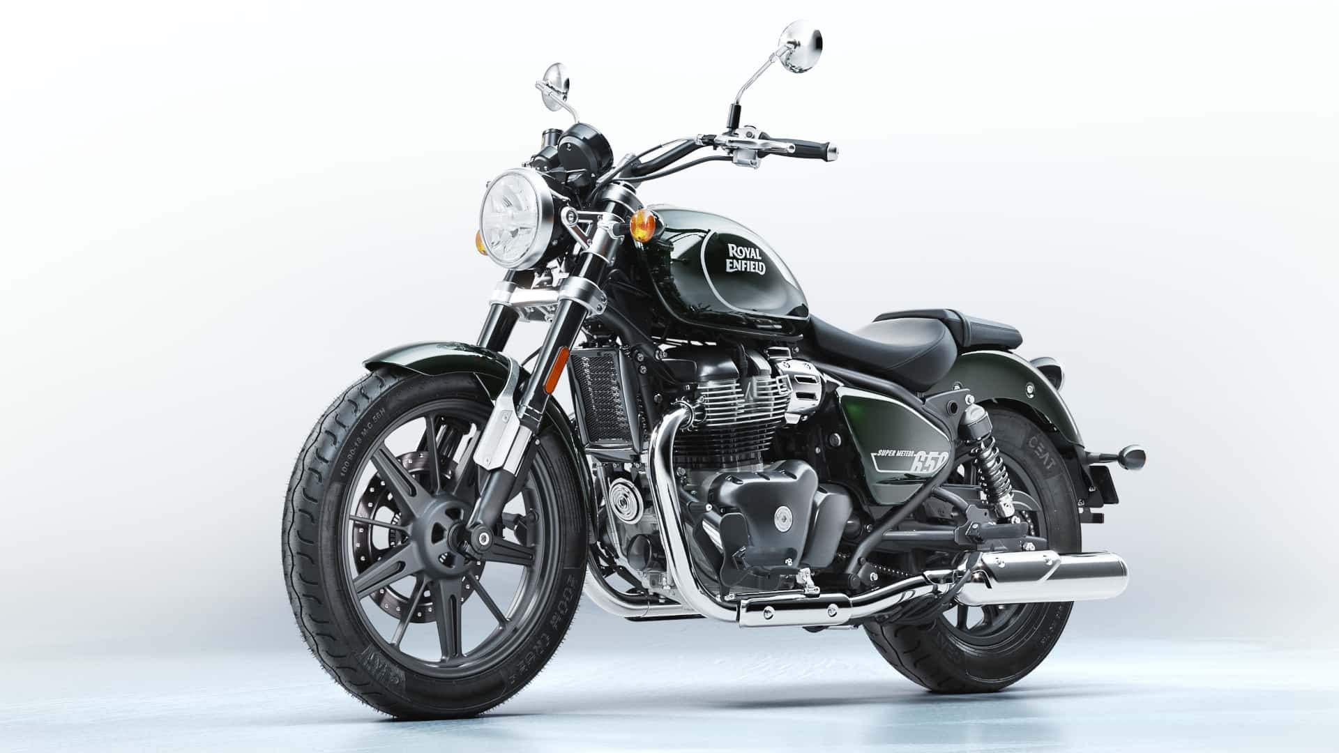 2023 royal enfield super meteor 650 astral green left angle