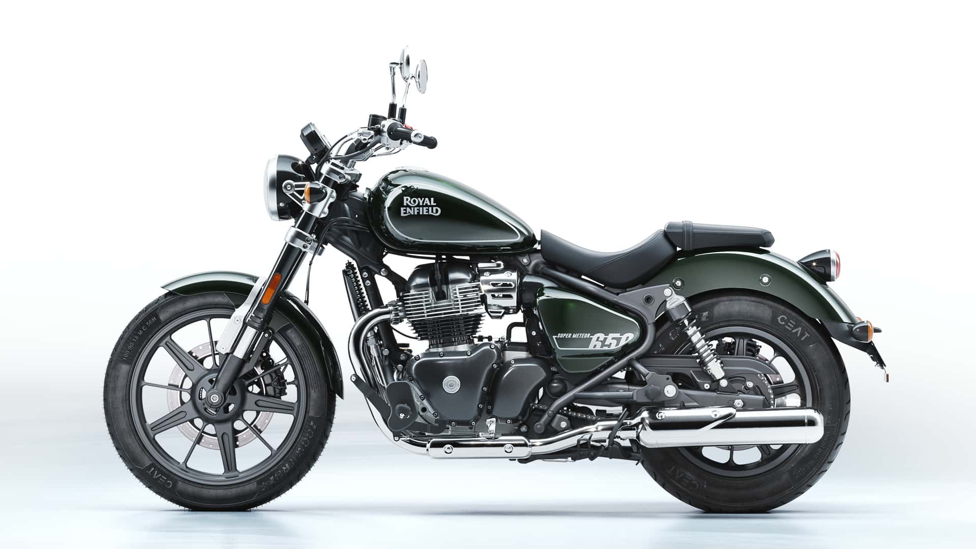 2023 royal enfield super meteor 650 astral green left side