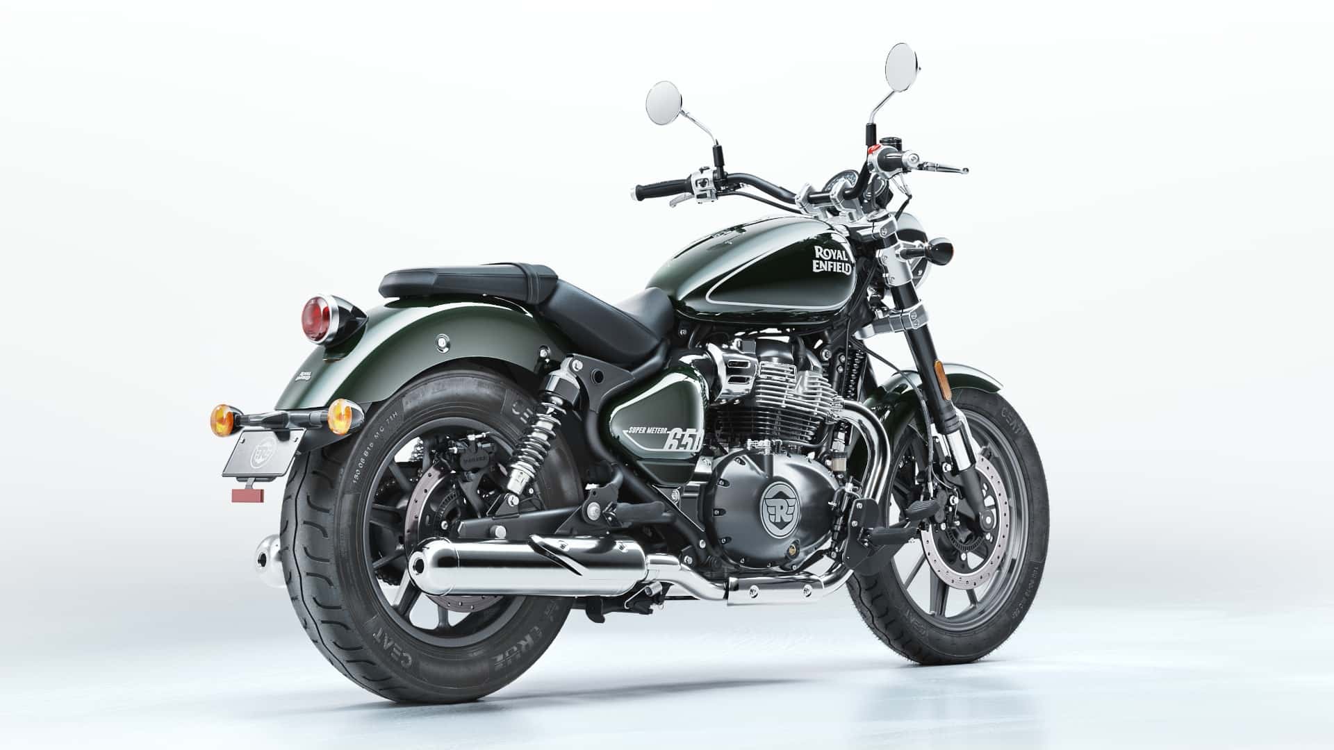 2023 royal enfield super meteor 650 astral green right angle 2