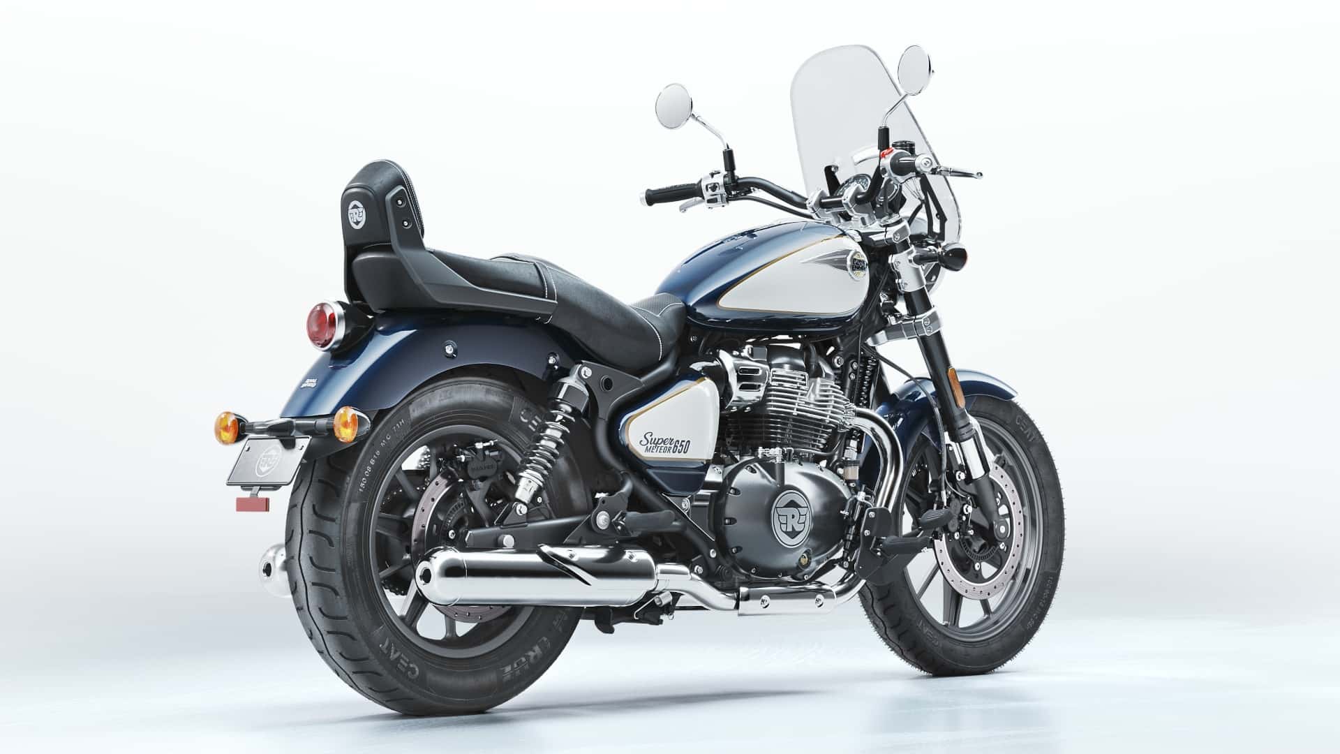 2023 royal enfield super meteor 650 celestial blue right angle 2