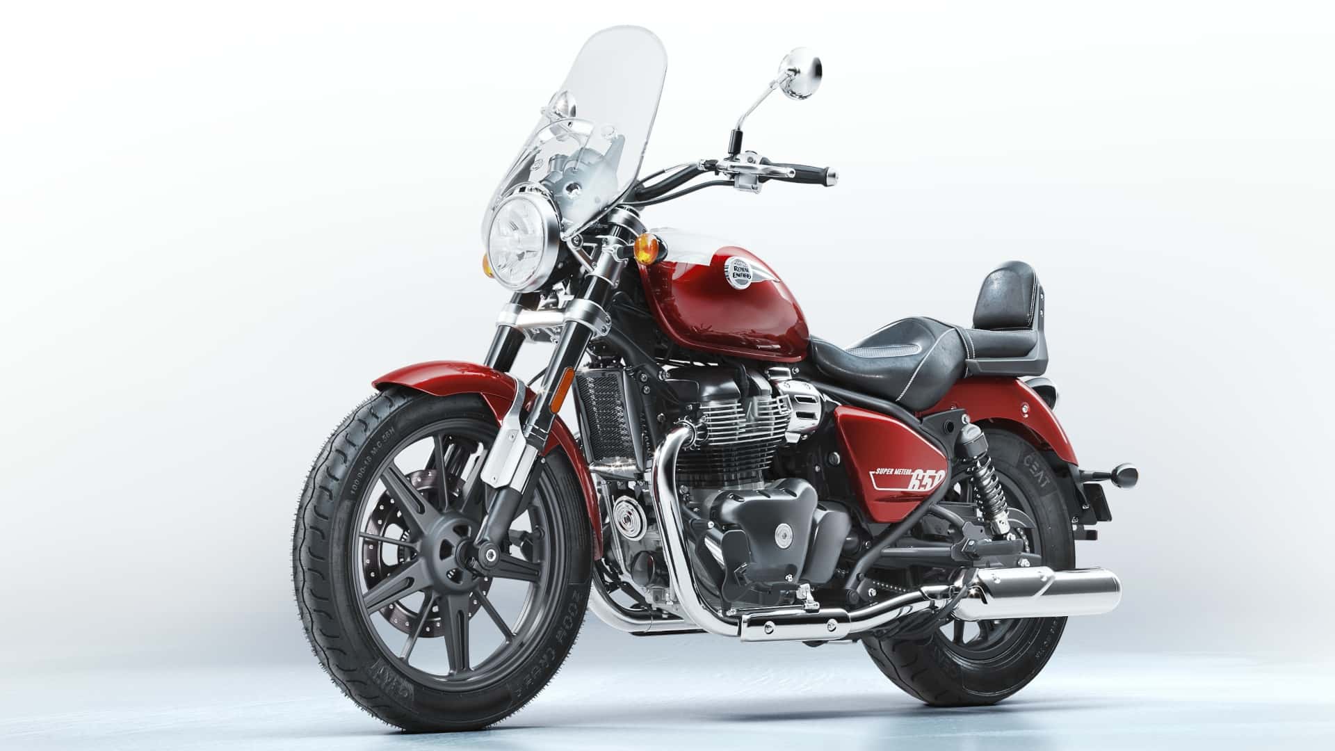 2023 royal enfield super meteor 650 celestial red left angle