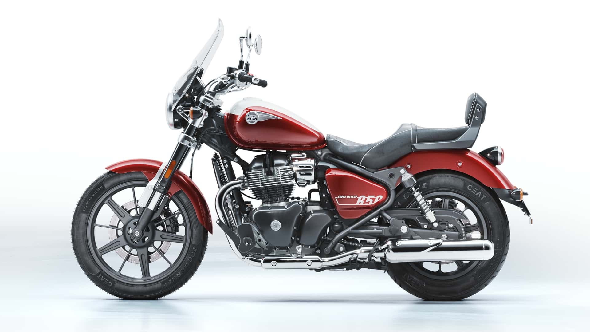 2023 royal enfield super meteor 650 celestial red left side