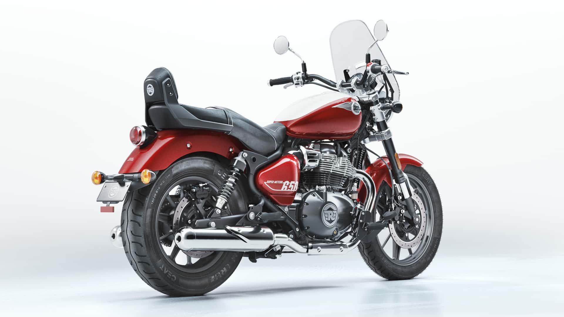 2023 royal enfield super meteor 650 celestial red right angle 2