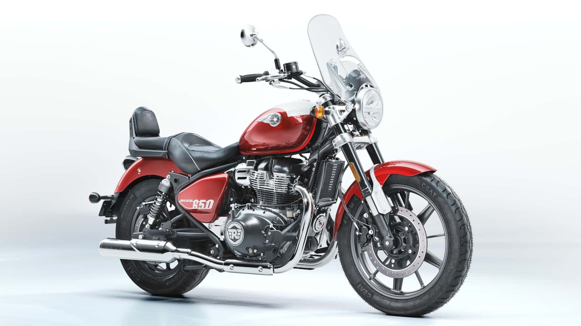 2023 royal enfield super meteor 650 celestial red right angle