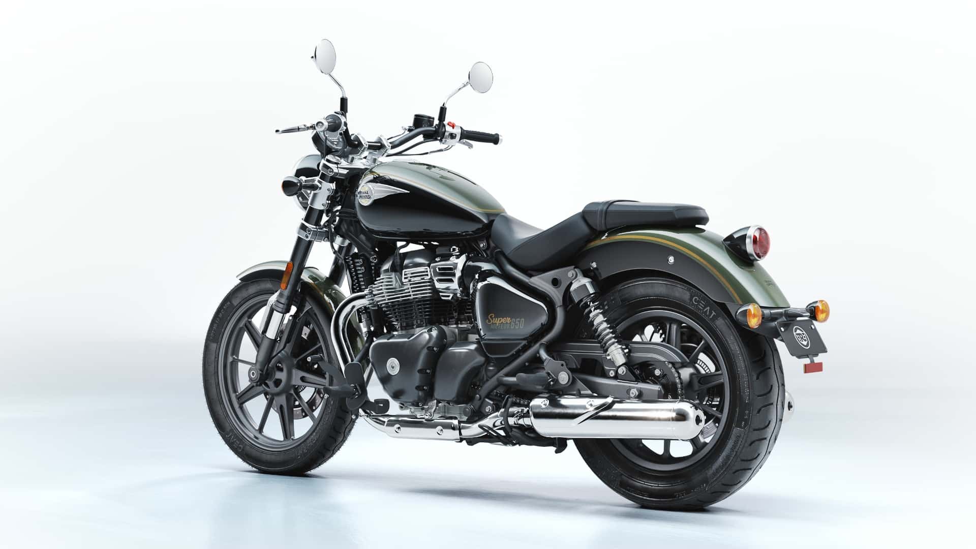 2023 royal enfield super meteor 650 interstellar green left a2