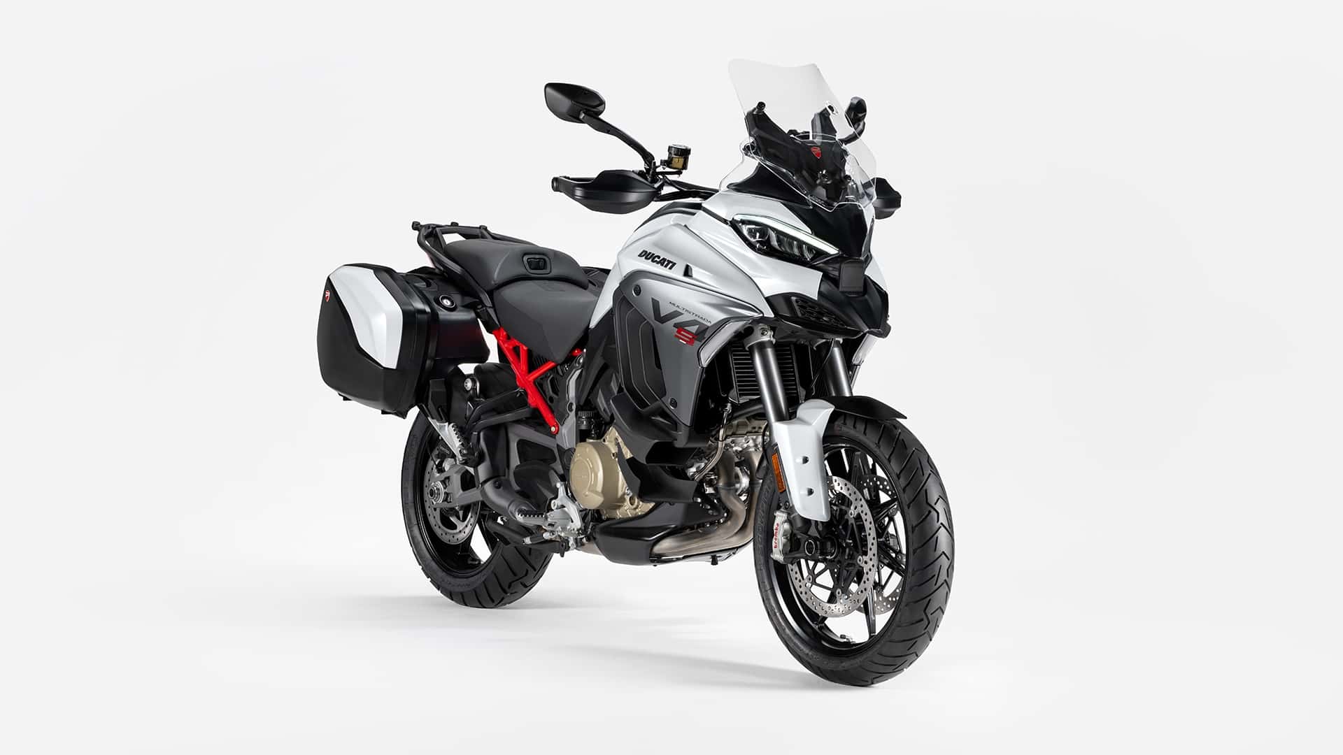 2025 ducati multistrada v4 s studio front right angle view