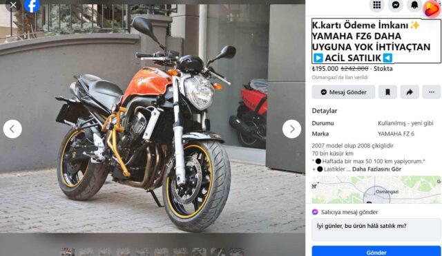 YAMAHA FZ6 ACİL SATILIK