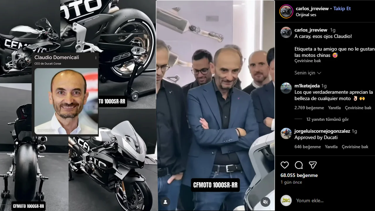 Ducati CEO’su Claudio Domenicali, CFMOTO 1000SR-RR karşısında durdu ve hayranlıkla baktı